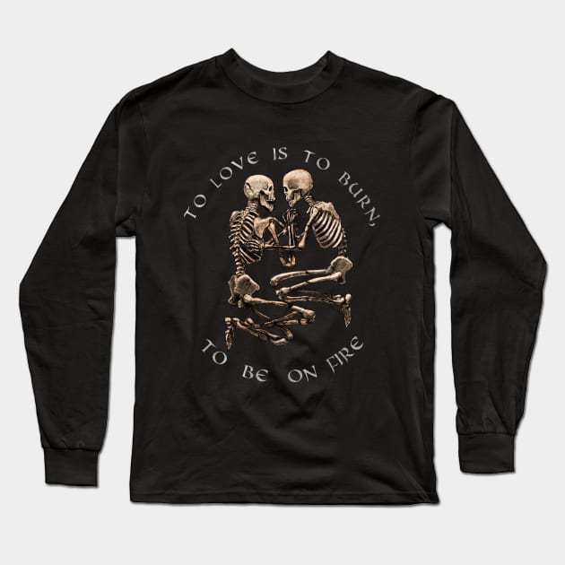 Skeleton Pompeii Lovers Couple Valentines Day Long Sleeve T-Shirt by TheGhoulishGarb